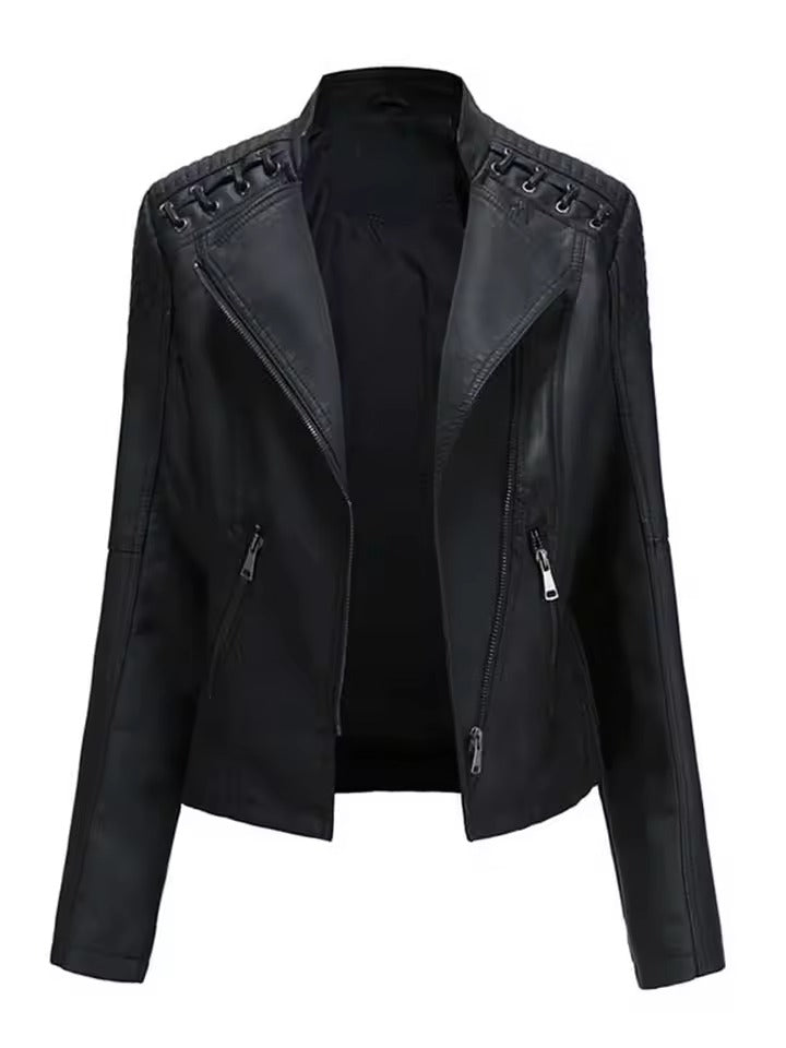 Washed lambskin leather jacket