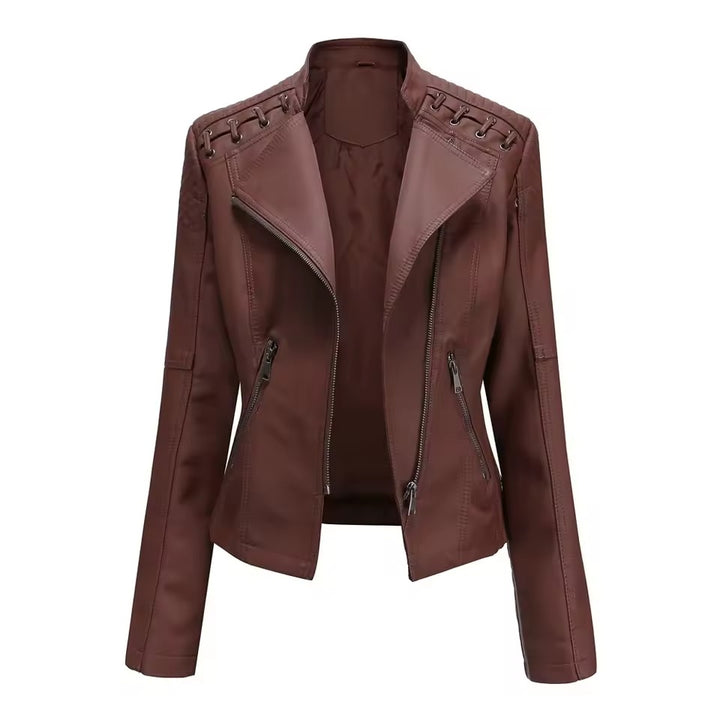 Washed lambskin leather jacket