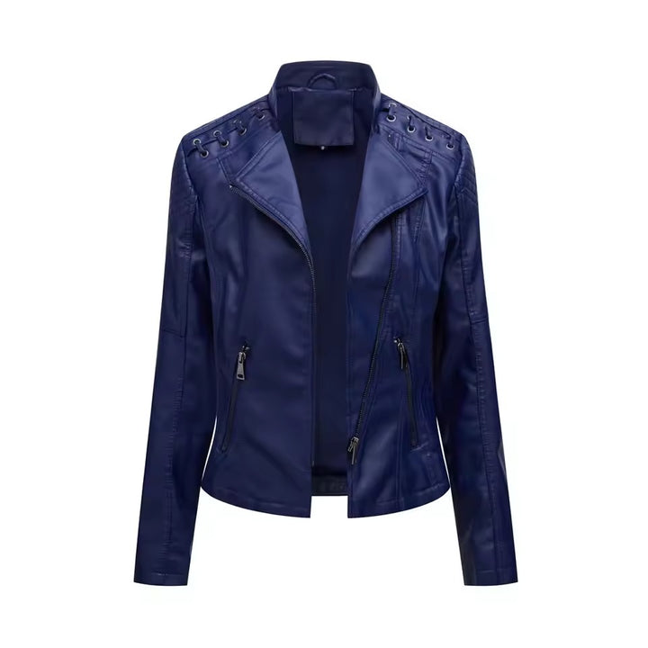 Washed lambskin leather jacket