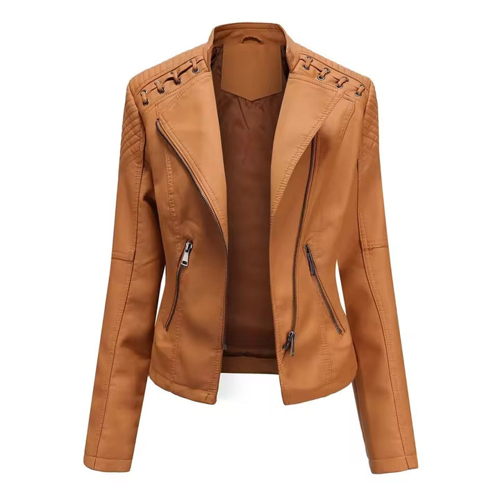 Washed lambskin leather jacket