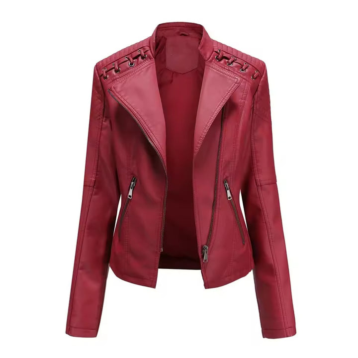 Washed lambskin leather jacket