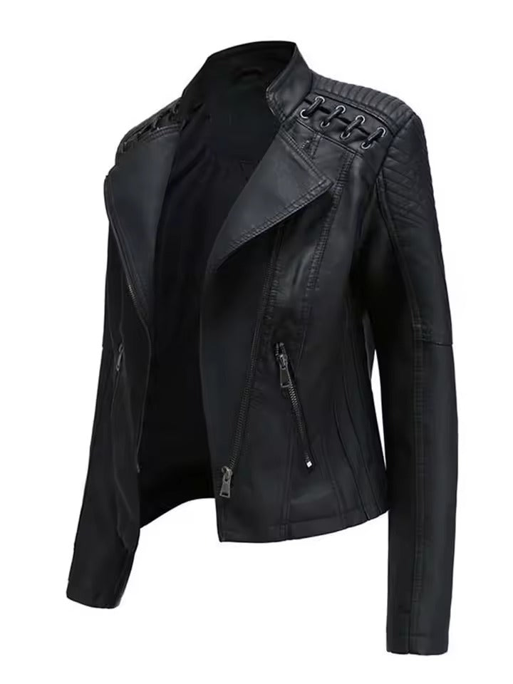 Washed lambskin leather jacket