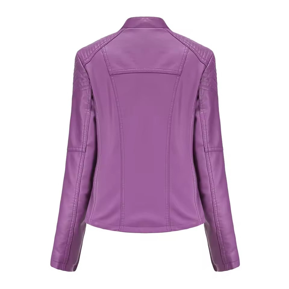 Washed lambskin leather jacket