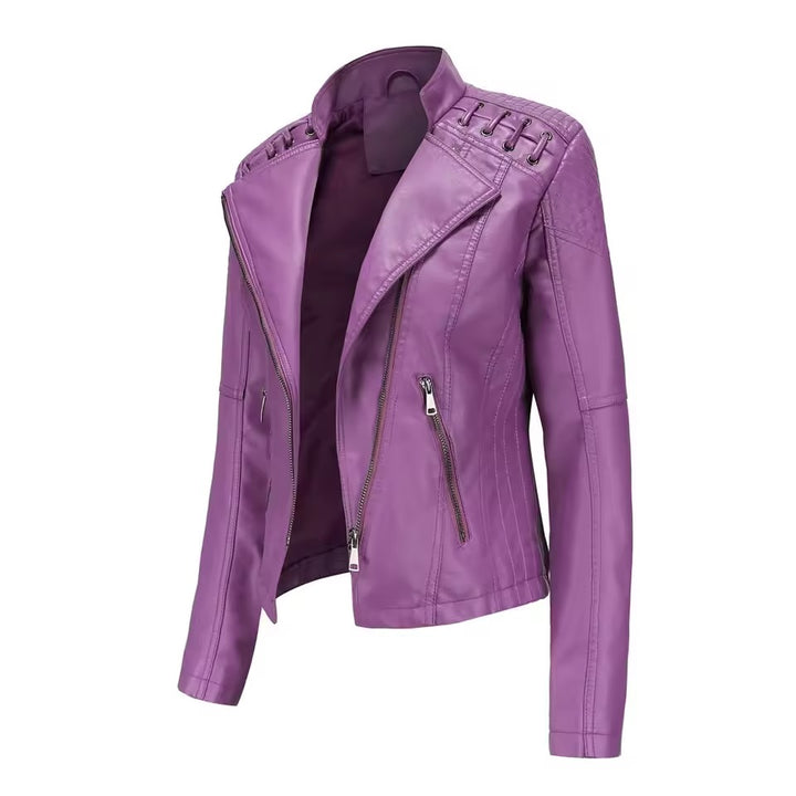 Washed lambskin leather jacket