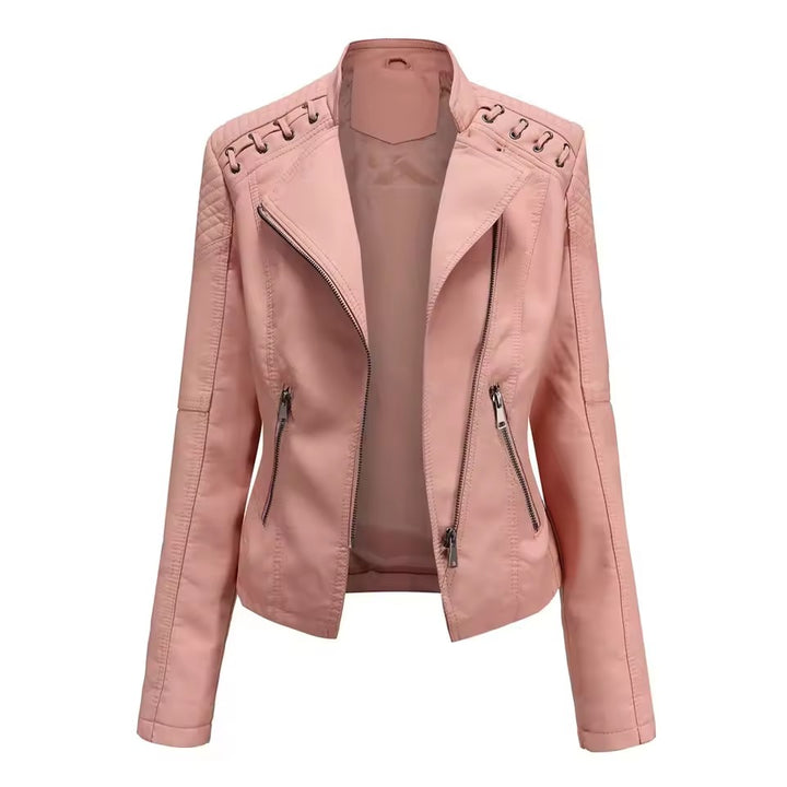 Washed lambskin leather jacket