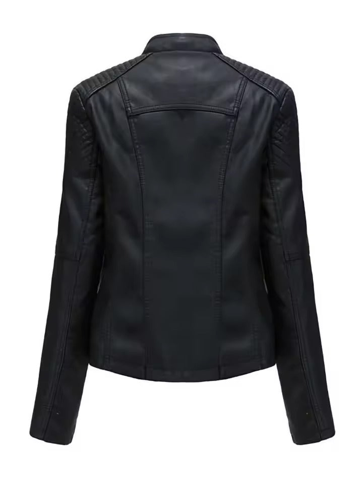 Washed lambskin leather jacket